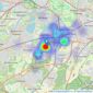 John D Wood & Co. Sales - Esher listings heatmap