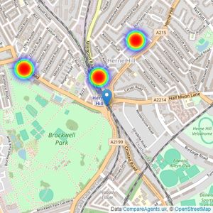 John D Wood & Co. Sales - Herne Hill listings heatmap