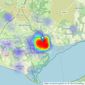 John D Wood & Co. Sales - Lymington listings heatmap