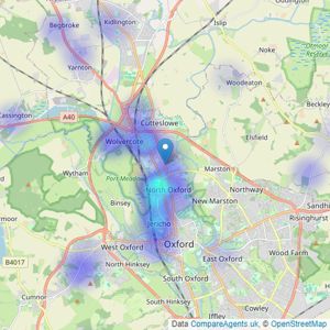 John D Wood & Co. Sales - Oxford listings heatmap