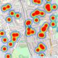 John D Wood & Co. Sales - Southfields listings heatmap