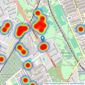 John D Wood & Co. Sales - Wandsworth listings heatmap