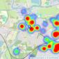 John D Wood & Co. Sales - Weybridge listings heatmap