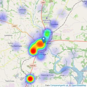 John Francis - Haverfordwest listings heatmap