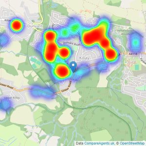 John Francis - Killay listings heatmap