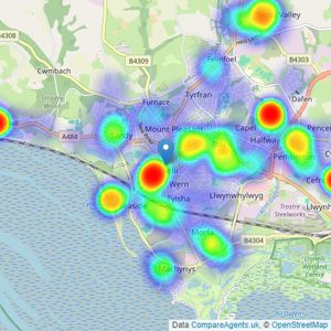 John Francis - Llanelli listings heatmap