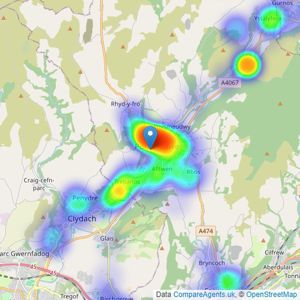 John Francis - Pontardawe listings heatmap