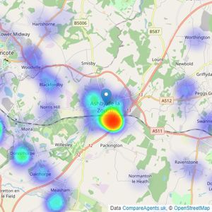 John German - Ashby de la Zouch listings heatmap