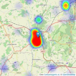 John Goodwin FRICS - Ledbury listings heatmap