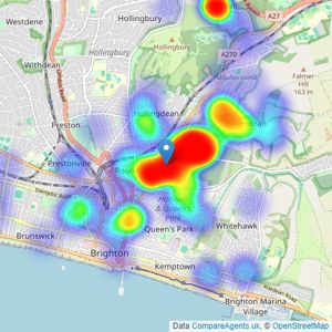 John Hilton & Co - Brighton listings heatmap