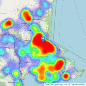 John Lake Estate Agents - Torquay listings heatmap