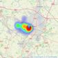 John Payne Estate Agents - Earlsdon listings heatmap