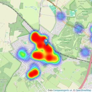 John Roberts & Co - Chorleywood listings heatmap