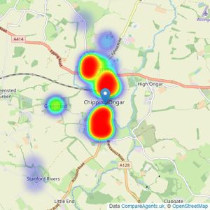 John Sear Estate Agents - Ongar listings heatmap