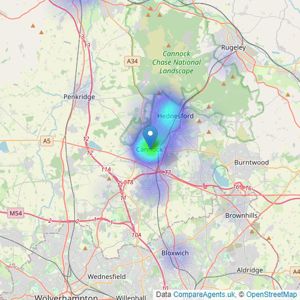 John Shepherd - Cannock listings heatmap