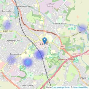 John Shepherd Collection - Solihull listings heatmap