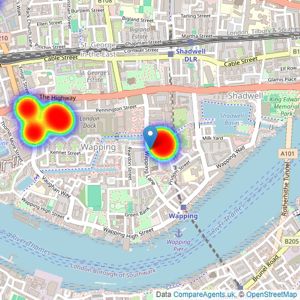 JOHNS&CO - City and Wapping listings heatmap