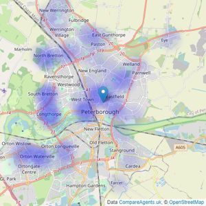 Jolliffe Daking - Peterborough listings heatmap