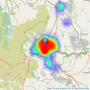 Jon Mellor & Co Estate Agents - Buxton listings heatmap