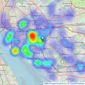 Jones & Chapman - Allerton listings heatmap