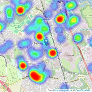 Jones & Chapman - Bebington listings heatmap