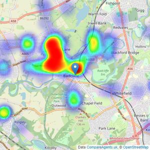 JonSimon Estate Agents - Radcliffe listings heatmap