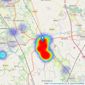 Jordan & Halstead - Middlewich listings heatmap