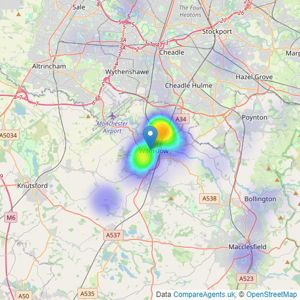 Jordan & Halstead - Wilmslow listings heatmap