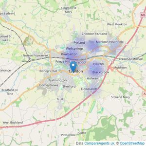 Joseph Casson Estate Agency - Taunton listings heatmap