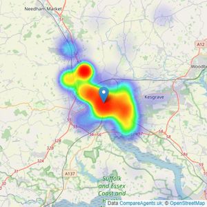 Joseph Property Agency - Ipswich listings heatmap