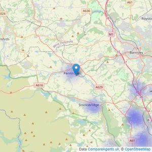 JPM Estate Agents - Sheffield listings heatmap