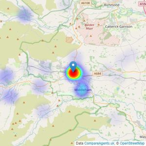 J.R Hopper & Co - Leyburn listings heatmap