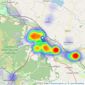 JR Properties Ltd - Rugeley listings heatmap