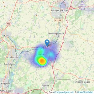 Jukes Estate Agents - Harlow listings heatmap