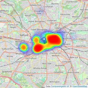 Julie Twist Properties - Manchester listings heatmap