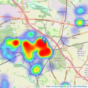 Jump-Pad - Newton Le Willows listings heatmap