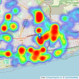 Just Property - Bexhill listings heatmap