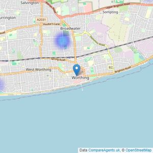 Justice & Co Commercial Limited - Worthing listings heatmap