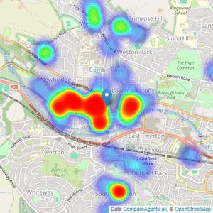 Justin Hunter - Bath listings heatmap