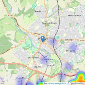 JW&Co - St Albans listings heatmap