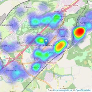 K Property - Cumbernauld listings heatmap