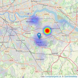 Kallars - Sidcup listings heatmap