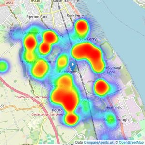 Karl Tatler Estate Agents - Bebington listings heatmap