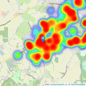 Karl Tatler Estate Agents - Greasby listings heatmap