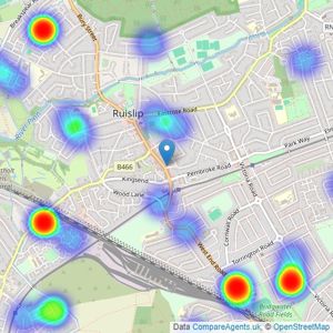 Kearns Residential - Ruislip listings heatmap