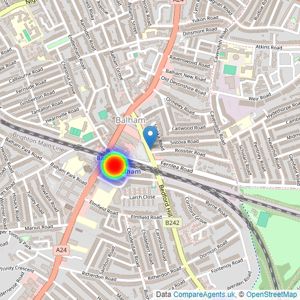 Keating Estates - Balham listings heatmap