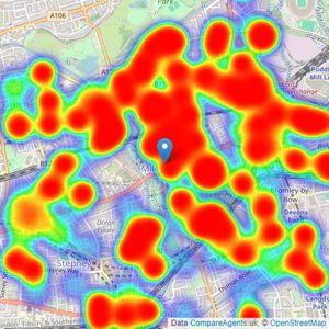 Keatons - Bow listings heatmap