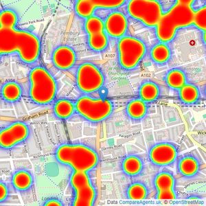 Keatons - Hackney listings heatmap