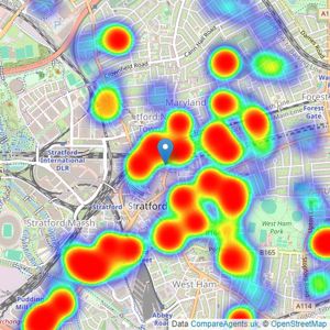 Keatons - Stratford listings heatmap