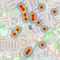 Keats Estate Agents - London listings heatmap